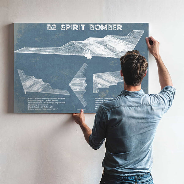 B2 Bomber Patent Blueprint Original Design Wall Art