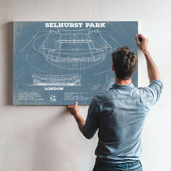 Selhurst Park Stadium A New Crystal Palace Blueprint Vintage Soccer Print