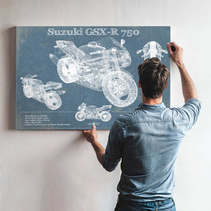 Suzuki GSX R750 Blueprint Motorcycle Patent Print