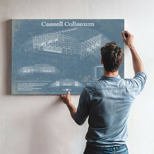 Cassell Coliseum Stadium Blueprint Vintage Print