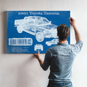 2001 Toyota Tacoma Double Cab Limited Vintage Blueprint Auto Print