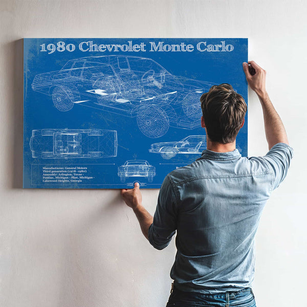 1980 Chevrolet Monte Carlo Blueprint Vintage Auto Patent Print