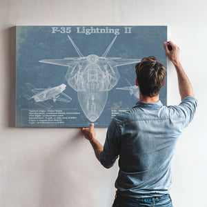 F-35 Aircraft Patent Blueprint Original Design Wall Art