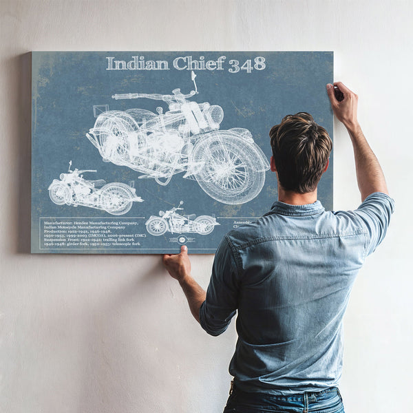 Indian Chief 348 Vintage Original Motorcycle Blueprint