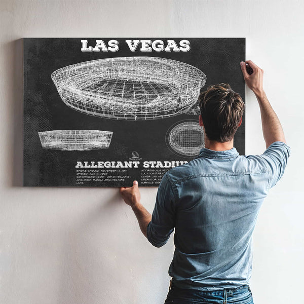 Las Vegas Raiders Allegiant Stadium Vintage Football Print