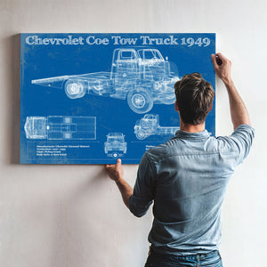 1949 Chevrolet 5100 Coe Tow Vintage Blueprint Auto Print