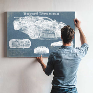 Bugatti Divo 2020 Vintage Sports Car Print
