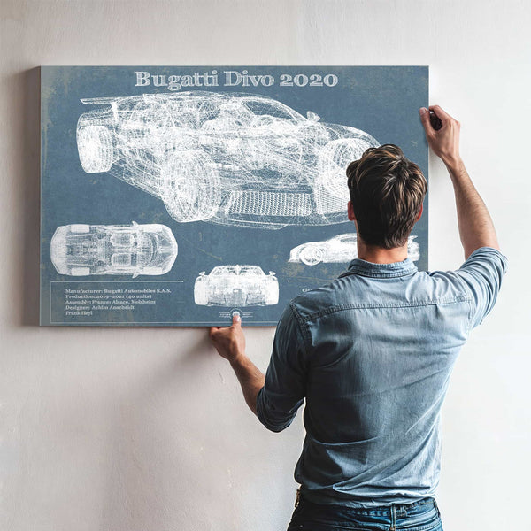 Bugatti Divo 2020 Vintage Sports Car Print