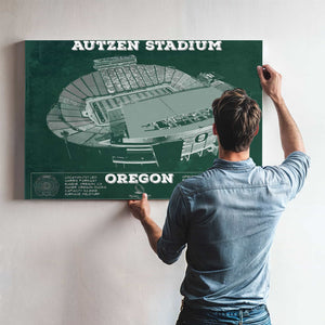Vintage Autzen Stadium - Oregon Ducks Football Print