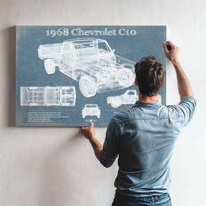 1968 Chevrolet C10 Pickup Fleet Side Truck Vintage Blueprint