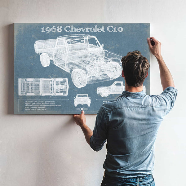 1968 Chevrolet C10 Pickup Fleet Side Truck Vintage Blueprint