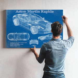 2011 Aston Martin Rapide Vintage Blueprint Auto Print