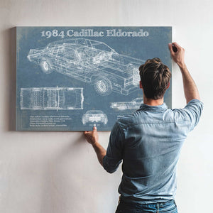 1984 Cadillac Eldorado Vintage Blueprint Auto Print