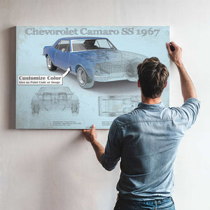 Camaro SS 1967 Original Vintage Car Print