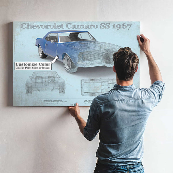Camaro SS 1967 Original Vintage Car Print