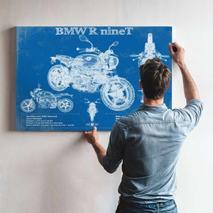 BMW R nine T Blueprint Vintage Motorcycle Print