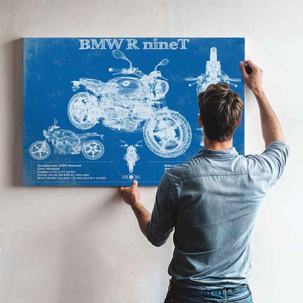 BMW R nine T Blueprint Vintage Motorcycle Print