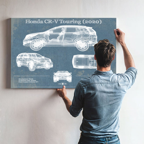 Honda CR-V Touring (2020) Vintage Blueprint Auto Print