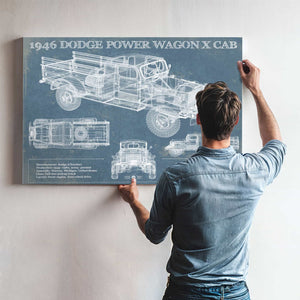 1946 Dodge Power Wagon X Cab Vintage Blueprint Auto Print