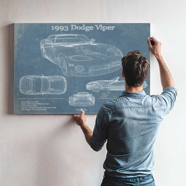 1993 Dodge Viper Vintage Blueprint Auto Print