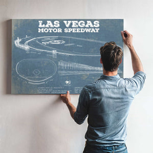 Las Vegas Motor Speedway Blueprint NASCAR Race Track Print