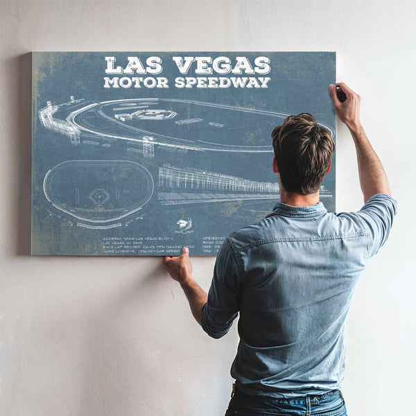 Las Vegas Motor Speedway Blueprint NASCAR Race Track Print