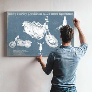 2003 Harley-Davidson XLH 1200 Sportster Blueprint Motorcycle Patent Print