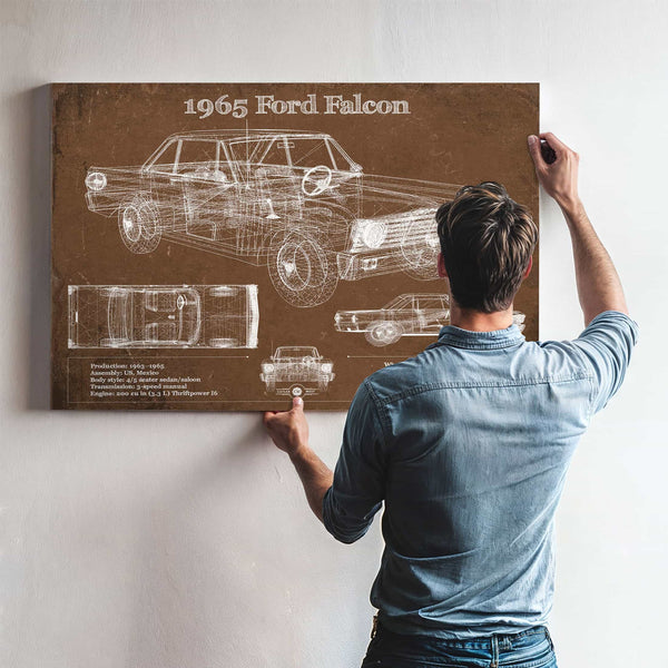 1965 Ford Falcon Blueprint Vintage Auto Print