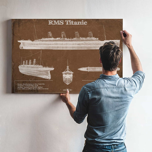 Titanic Blueprint Original Wall Art