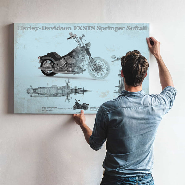Harley-Davidson FXSTS Springer Softail Blueprint Motorcycle Patent Print