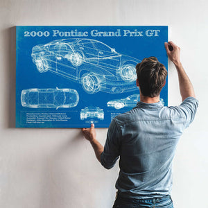 2000 Pontiac Grand Prix GT Vintage Blueprint Auto Print