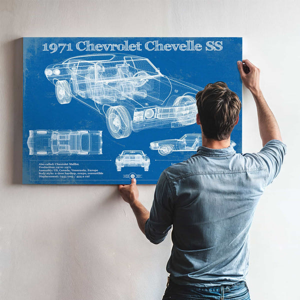 1971 Chevrolet Chevelle SS 454 Original Blueprint Art