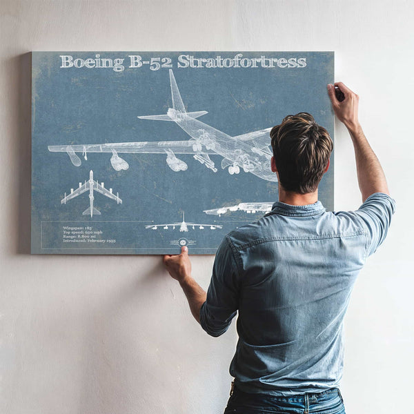 Boeing B-52 Stratofortress Patent Blueprint Original Military Wall Art