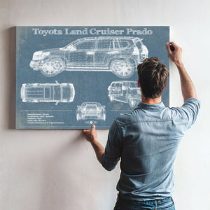 Toyota Land Cruiser Prado (2016) Blueprint Vintage Auto Patent Print