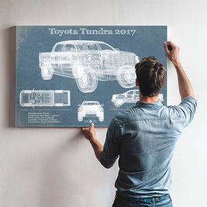 Toyota Tundra 2017 Vintage Blueprint Auto Print