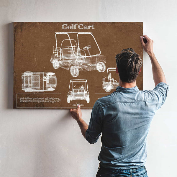 Golf Cart Blueprint Patent Art