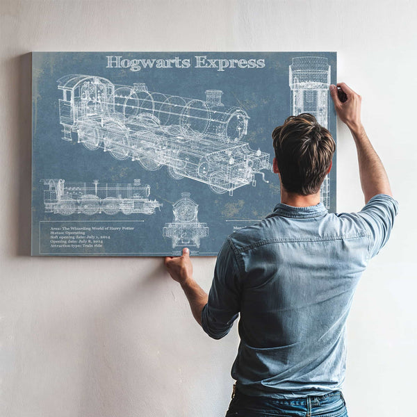 Hogwarts Express Vintage Blueprint Train Print