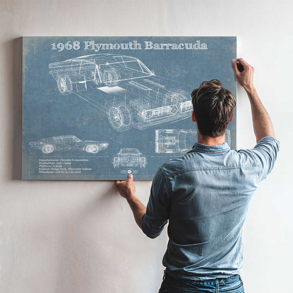 1968 Plymouth Barracuda Original Blueprint Art