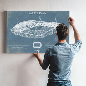 AAMI Park Vintage Australia Rugby and Soccer Stadium Print