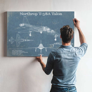 Northrop T-38A Talon Patent Blueprint Original Military Wall Art