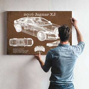2016 Jaguar XJ Car Original Blueprint Art
