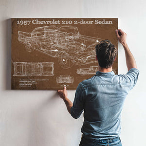 1957 Citroen 2Cv Vintage Blueprint Auto Print