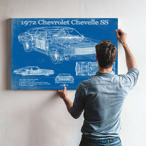1972 Chevrolet Chevelle SS Original Blueprint Art