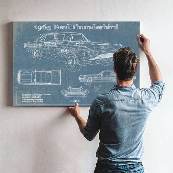 1965 Ford Thunderbird Blueprint Vintage Auto Print