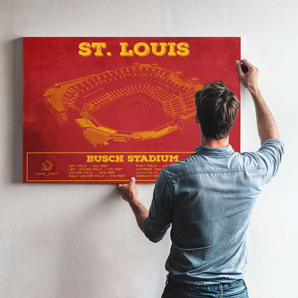 St. Louis Blues - Enterprise Center Vintage Hockey Blueprint NHL Print
