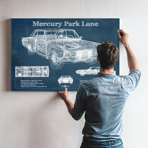 Mercury Park Lane Blueprint Vintage Auto Print