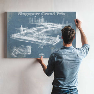 Singapore Grand Prix Blueprint Race Track Print