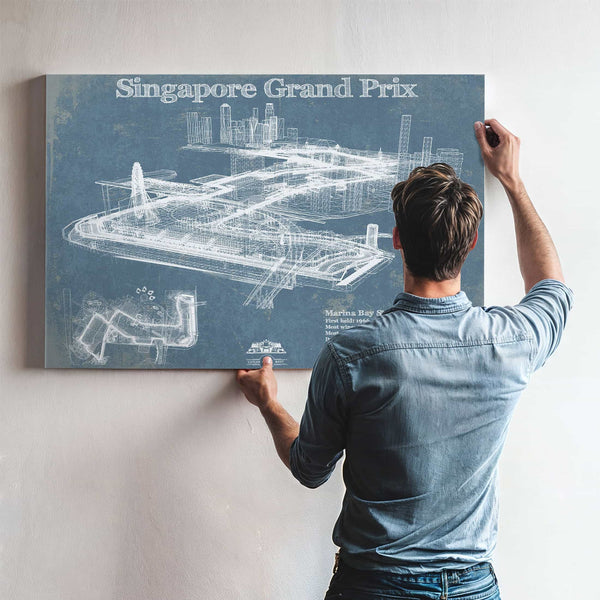 Singapore Grand Prix Blueprint Race Track Print