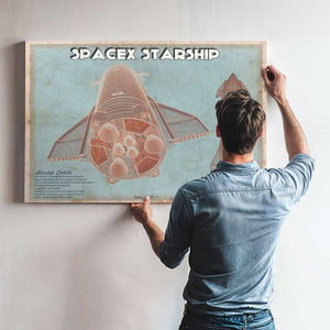 SpaceX Starship Vintage Space Exploration Print