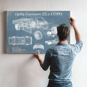 1969 Chevrolet Camaro ZL1 COPO Original Vintage Car Print